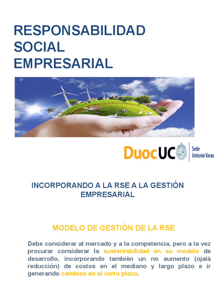 Rse Modelo De Gestion De La Rse Pdf Diseño Empresas