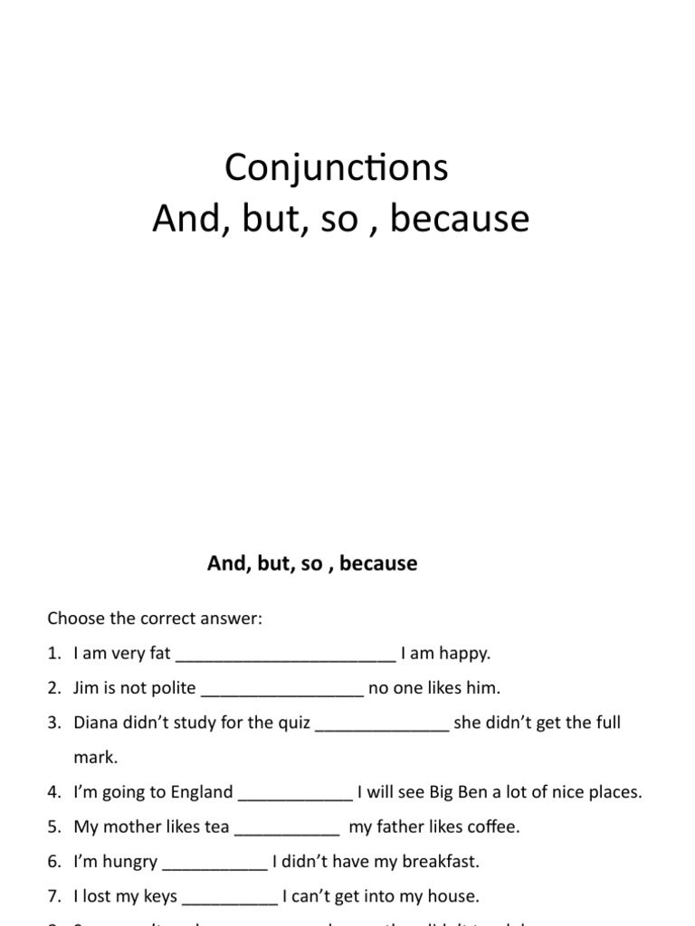Conjunctions Worksheet for Students | PDF