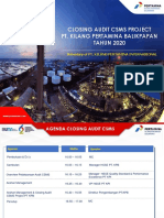 Agenda Closing Audit CSMS Project PT KPB Tahun 2020