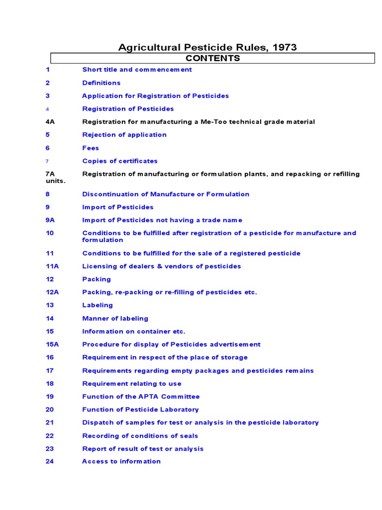Regulations and Procedures for Registration and Quality Control of
