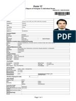 Form 'C': Arrival Report of Foreigner in Individual House