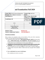 BRM Final Term Answer Sheet Fall 2020