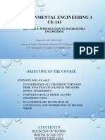 Environmental Engineering-1 CE-143: Lecture-1: Introduction To Water Supply Engineering