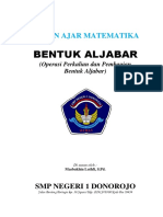 Bentuk Aljabar: Bahan Ajar Matematika