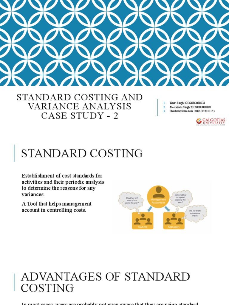 Standard Costing and Variance Analysis Guide | PDF | Cost | Labour ...