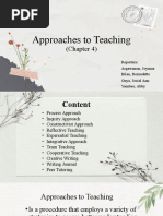 Approaches To Teaching: (Chapter 4)