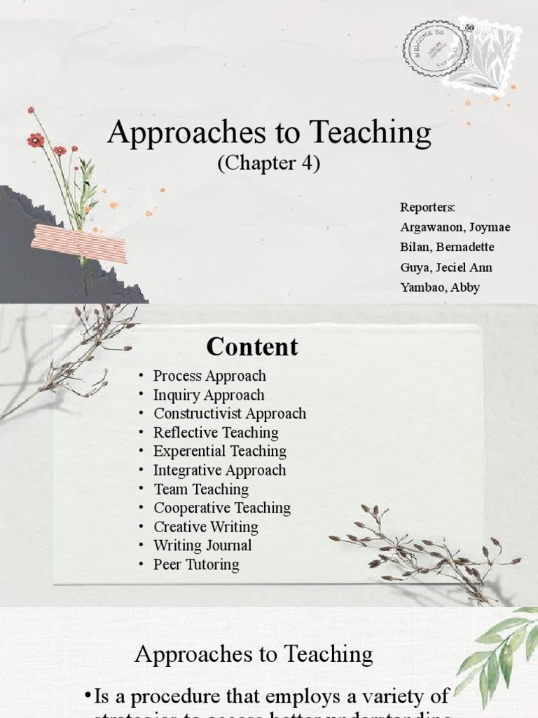 Effective Teaching Approaches Explained | PDF | Constructivism ...