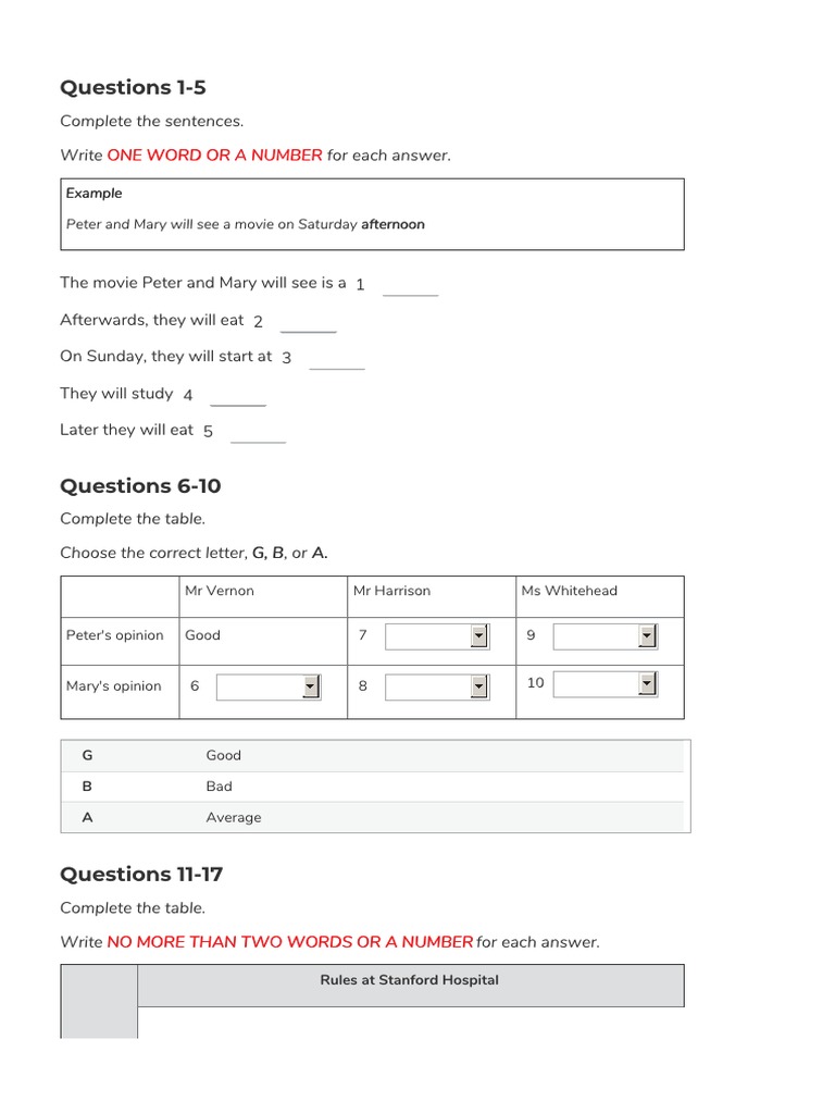 IELTS Listening Test 1 With Answers | PDF