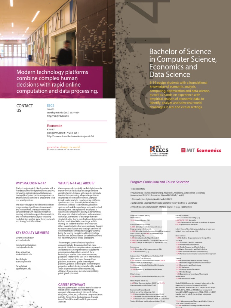MIT 6-14: Economics and Data Science Major | PDF | Data Science ...