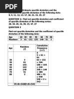 Range and Quartile Deviation