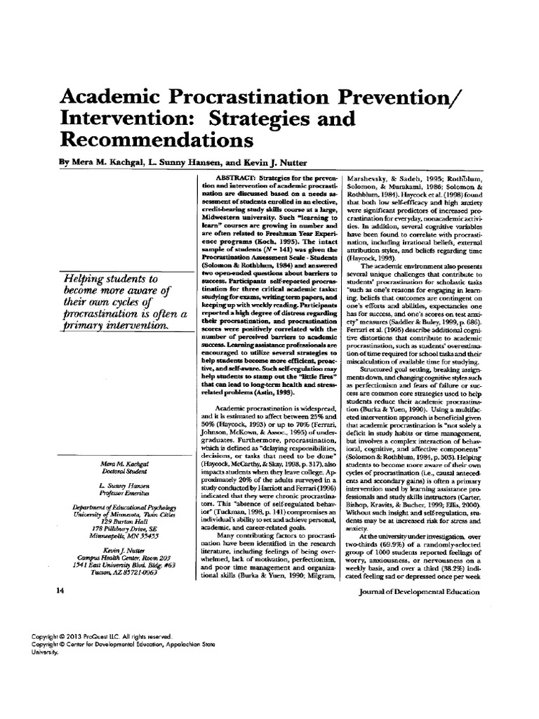 Procrastination | PDF
