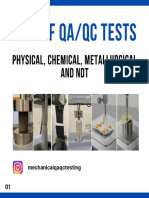 List of QAQC Tests - Physical, Chemical, Metallurgical, NDT