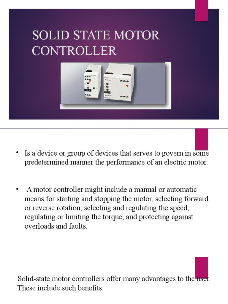 Solid State Motor Controller Overview | PDF | Electric Motor | Electric ...