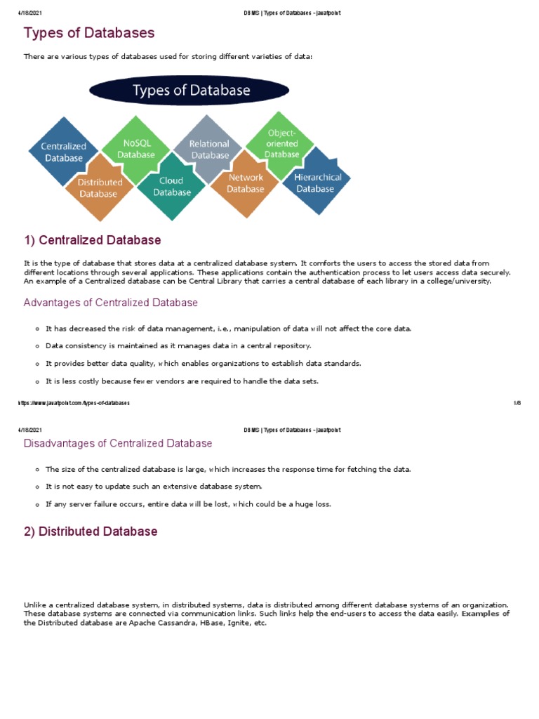 Types of Databases Explained | PDF | No Sql | Relational Database