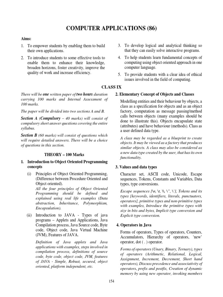 ICSE Computer Applications | PDF | Method (Computer Programming ...
