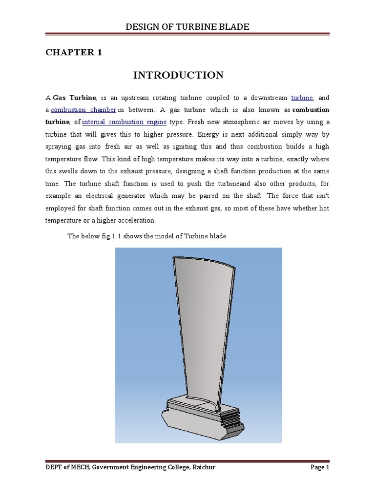 Design of Turbine Blade | Download Free PDF | Gas Turbine | Jet Engine
