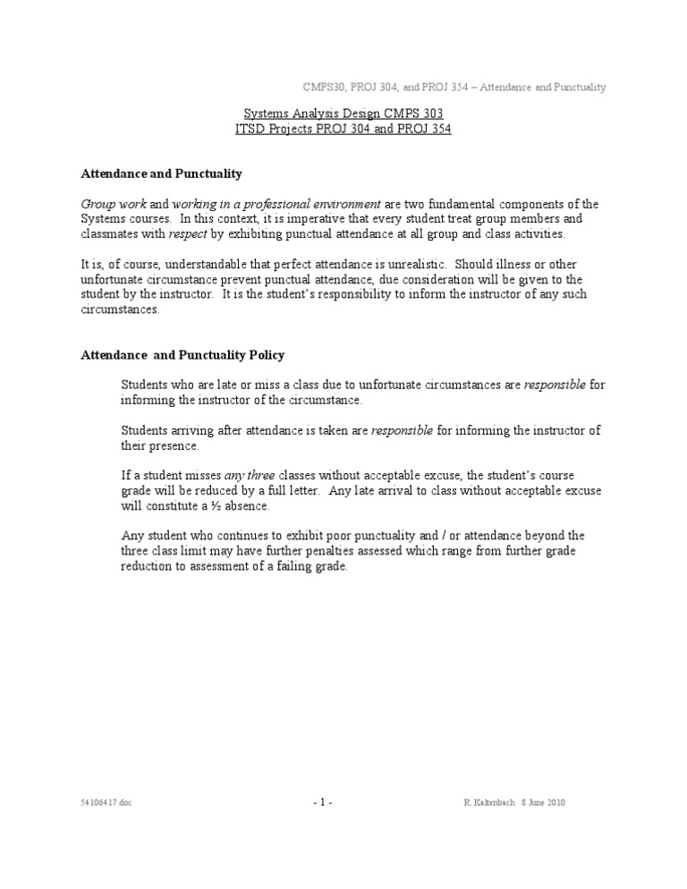 Attendance and Punctuality Policy Guidelines | PDF