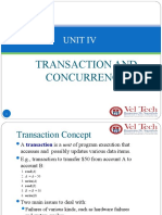 Unit Iv: Transaction and Concurrency