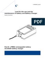 Instruction Manual For The Use and The Maintenance of Battery and Battery Charger