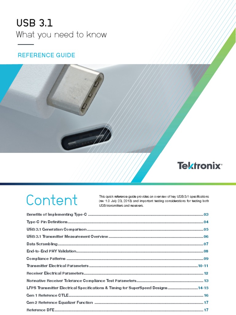 USB 3.1 What You Need To Know Ref Guide | PDF | Usb | Low Pass Filter