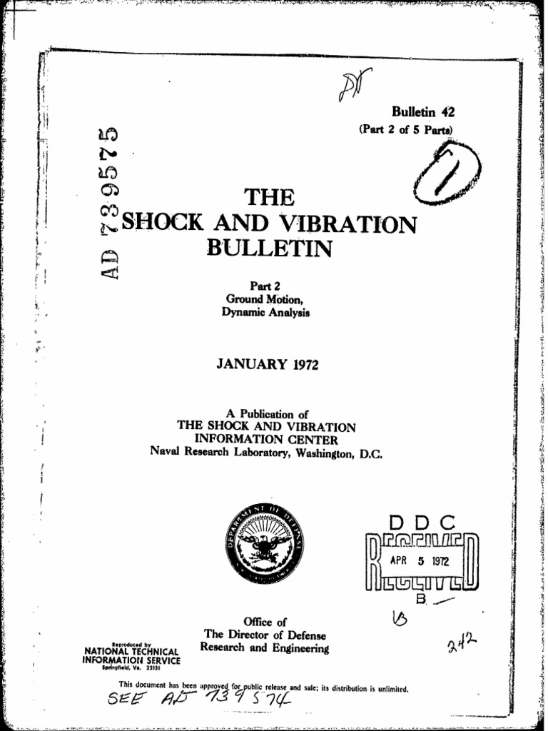 I R Shock and Vibration Bulletin (Part 2 of 5 PDF Spectral