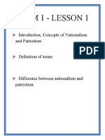 CFLM 1 - LESSON 1 (Nationalism and Patriotism)