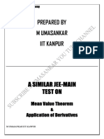 1.jee Main Sure Questions-Applications of Derivatives and Mean Value Theorems QP