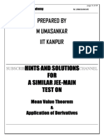 Mean Value Theorem and Derivatives Solutions