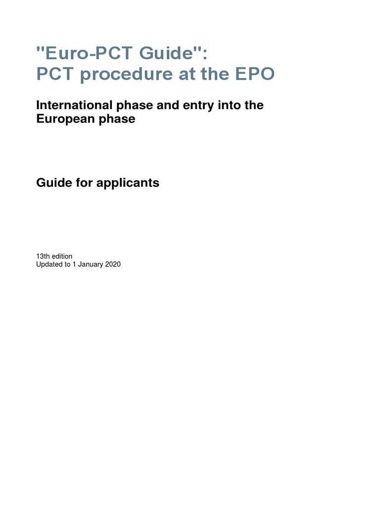 Euro Pct Guide Epo | Guidelines for Search and Examination at the EPO ...