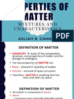 Properties of MATTER (Mixtures and Their Characteristics) Cawasa, Asliah B PDF