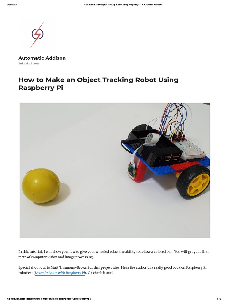 How To Make An Object Tracking Robot Using Raspberry Pi - Automatic ...