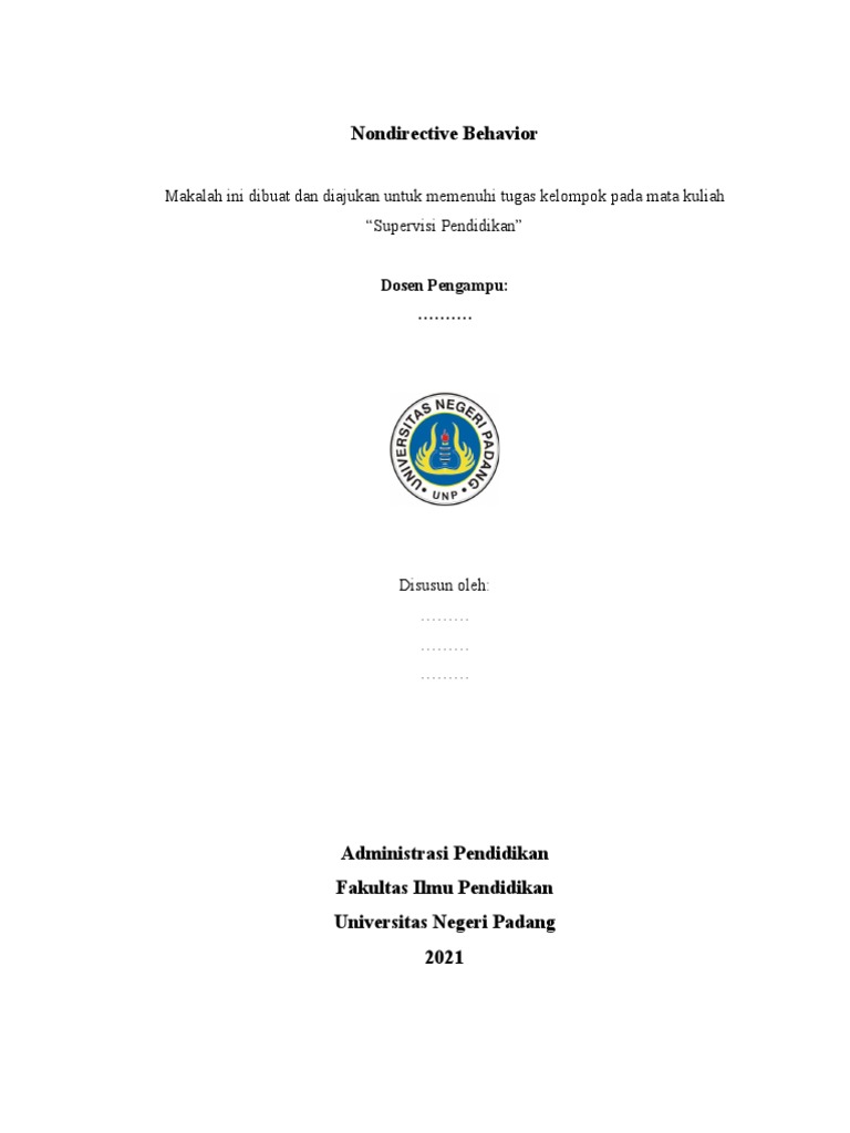 Nondirective Behavior dalam Pendidikan | PDF | Karier & Perkembangan