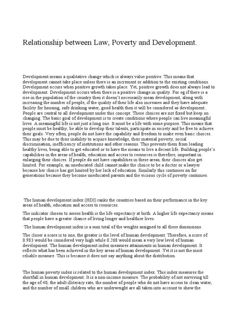law poverty and development research paper