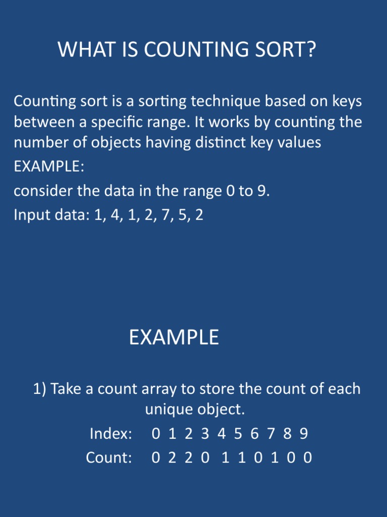 Counting Sort | PDF | Teaching Methods & Materials | Computers