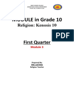 MODULE in Grade 10: Religion: Kenosis 10