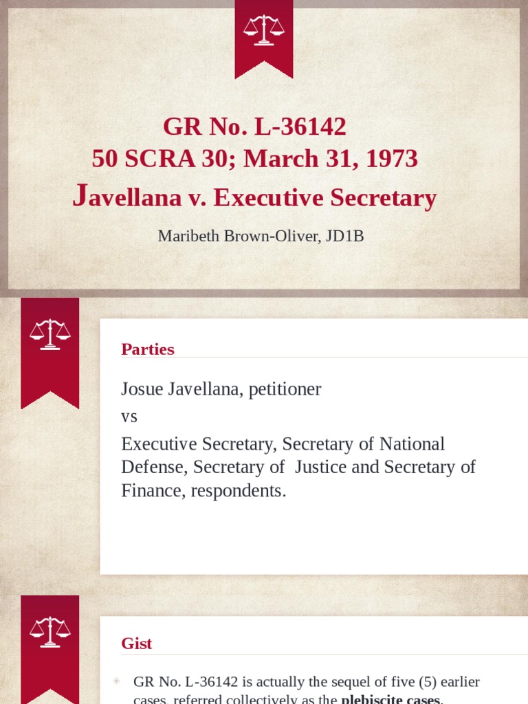 Javellana v. Executive Secretary PDF Ratification Constitutional Law