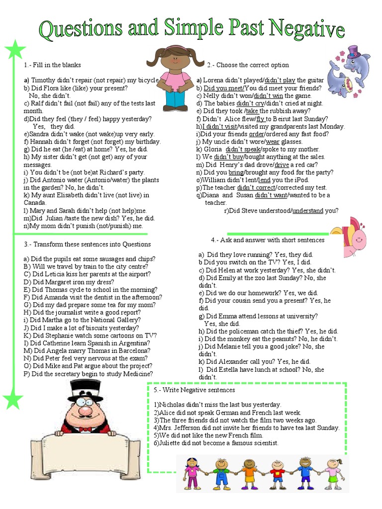 Questions and Simple Past Negative - 41311 | PDF