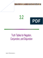 Truth Tables For Negation, Conjunction, and Disjunction