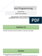 Systems Programming: Tutorial Ten: Sheet Four Solution