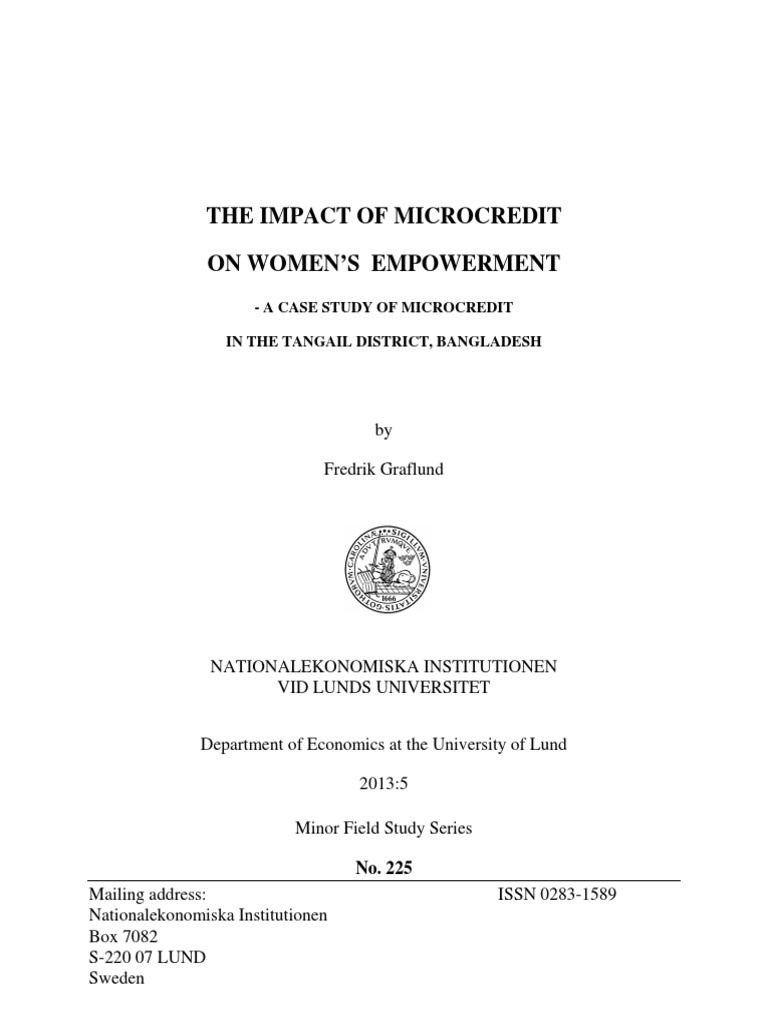 The Impact of Microcredit On Women'S Empowerment | PDF | Microfinance ...