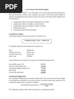 Cost-Volume-Profit Relationships: Contribution Margin Ratio