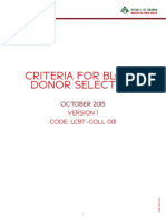 Criteria For Blood Donor Selection: Code: Lcbt-Coll 001