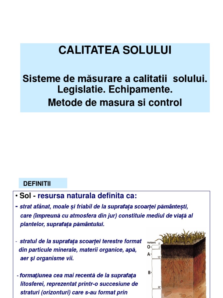 Curs 5 Calitatea Solului | PDF