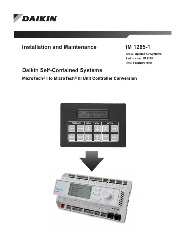 MicroTech I MicroTech III UC Conversion Daikin IM 1285 LR PDF