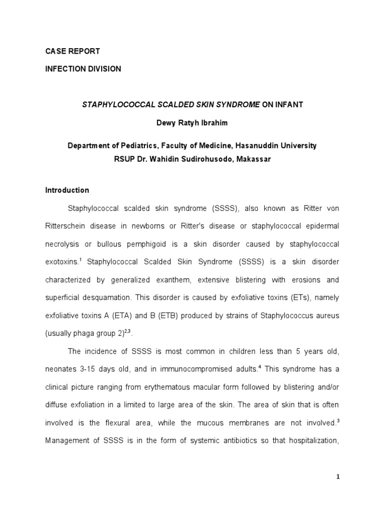 Staphylococcal Scalded Skin Syndrome On Infant Case Report Infection