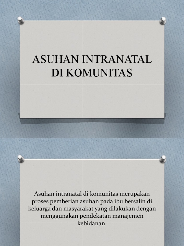 Asuhan Intranatal Di Komunitas | PDF