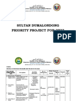 Sultan Dumalondong Priority Project For 2022