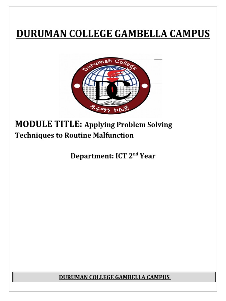 Problem Solving Techniques for ICT Issues | PDF | Troubleshooting ...