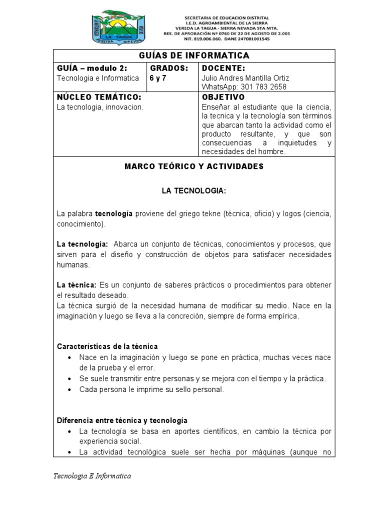 Módulo Informatica 6 y 7 | PDF | Innovación | Informática