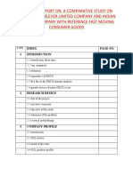 A Project Report On A Comparative Study On Hindustan Unilever Limited Company and Indian Tobacco Company With Reference Fast Moving Consumer Goods